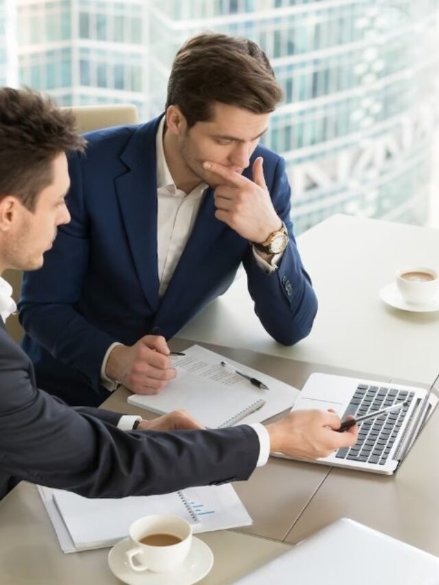 entrepreneurs discussing work results on meeting