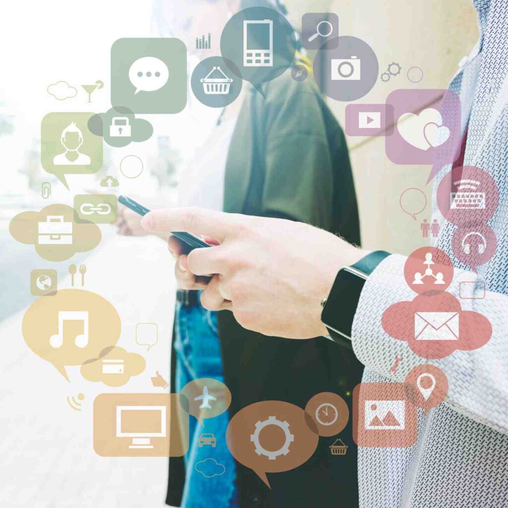 mobile-app-solutions-interface-circle-users-engaged